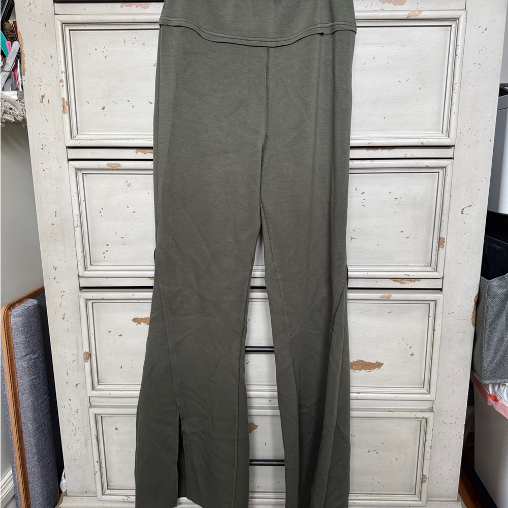 Elegant Olive Wide Leg Women's Pants